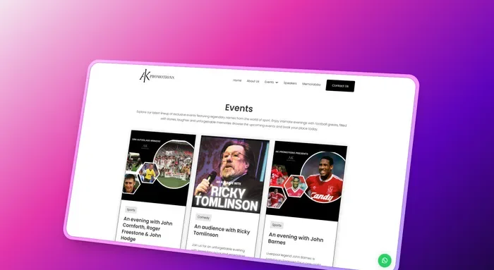 AK Promotions website
